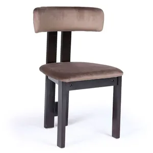 MENZZO Chaise de salle à manger design Ceriz Bois foncé et Velours Mar... pas cher
