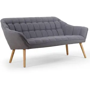 Canapé 3 places Scandinave Zentao Tissu Gris Clair - MENZZO - Fixe - Moelleux - L83 x P190 x H70 cm pas cher