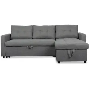 MENZZO Canapé d'angle convertible Toledo Tissu Gris pas cher