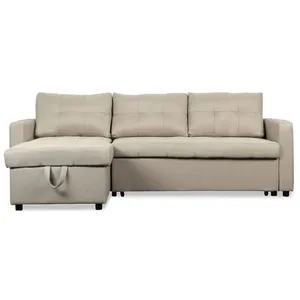MENZZO Canapé d'angle convertible Toledo Tissu Beige pas cher