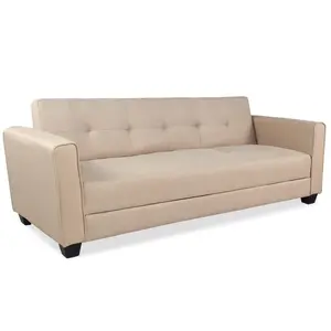 Canapé convertible 3 places Clayton Tissu Beige - MENZZO - Contemporai... pas cher