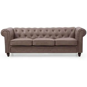 MENZZO Grand canapé 3 places Chesterfield Vintage pas cher