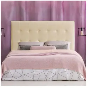 Tête de lit Luxor 160cm Velours Beige - MENZZO - Vintage - Classique-chic - L160 x P8 x H120 cm pas cher