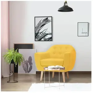 MENZZO Fauteuil scandinave Savoy tissu Jaune pas cher