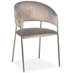 Lot de 8 Chaises en Velours "Batora" 79cm TaupeVendu parcdiscount