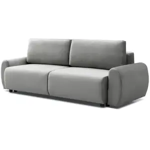 MENZZO Canapé convertible 3 places Traviata Velours Gris pas cher
