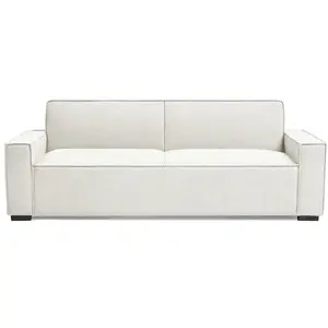 MENZZO Canapé convertible clic-clac 3 places Pikado Tissu effet lin Crème pas cher
