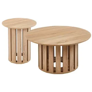 MENZZO Ensemble de 2 tables basses Annabel Chêne clair pas cher