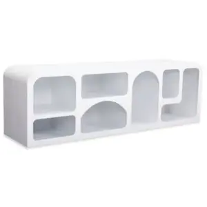 MENZZO Meuble TV Design "Troglodyte" 160cm Blanc pas cher