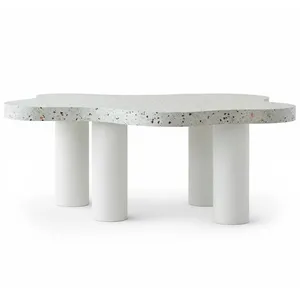 MENZZO Table basse forme nuage 69x100cm Lagoon Effet Terrazzo pas cher