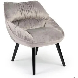 MENZZO Fauteuil moderne et confortable Patrick Velours Gris pas cher