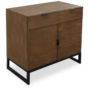MENZZO Commode 2 tiroirs et 2 portes battantes Panara Chêne Clair