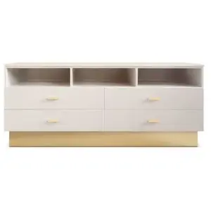 Meuble Tv 4 Tiroirs Design "tazea" 150cm Taupe - Paris Prix pas cher
