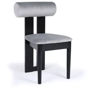 MENZZO Chaise de salle à manger style intemporel Tuboli Bois Noir et V... pas cher