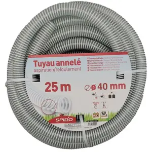 SPIDO - Tuyau en PVC armé souple à spirales 25 m diamètre 40 mm pas cher