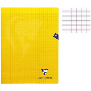 Cahier - CLAIREFONTAINE - MIMESYS Piqué Polypro - 24 x 32 cm - 48 pages - 90g - Séyès - Jaune pas cher