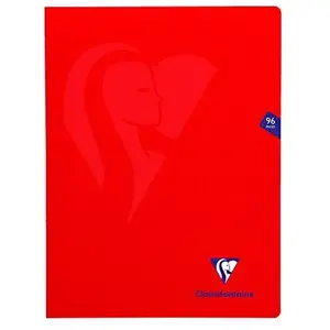 Cahier de 96 pages Seyès Clairefontaine Mimesys 24 x 32 cm Rouge pas cher