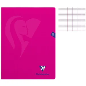 CAHIER POLYPRO MIMESYS POLYPRO 24X32 96P GRANDS CARREAUX SEYES ROSE CLAIREFONTAINE pas cher