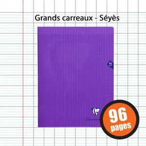 Clairefontaine Cahier MIMESYS Piqué Polypro 17 x 22 cm 96 pages 90g Séyès Violet pas cher