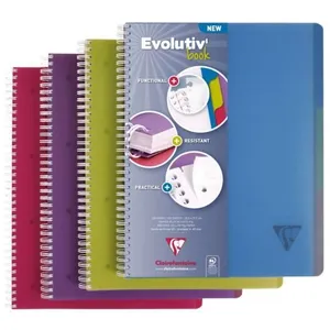 Clairefontaine 329156C Linicolor Intensive Evolutiv'Book Un Cahier à Spirale Perforé - A4+ 22,5x29,7cm 240 Pages Détachables Lignées Cadrées avec Marge Papier 90g Couverture Polypro Couleur Aléatoire pas cher