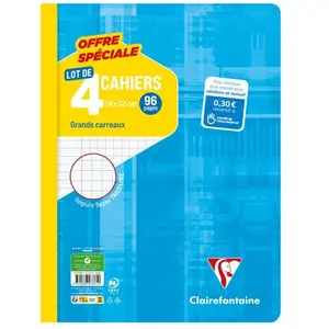 Clairefontaine CLAIRFTN RDC6 LOT 4 CAH PIQ 96P 24X32 SY pas cher