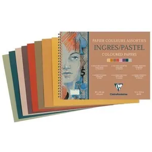 Clairefontaine Bloc Ingres-Teintes Vives RI 30x40 130g ass vif 25F pas cher