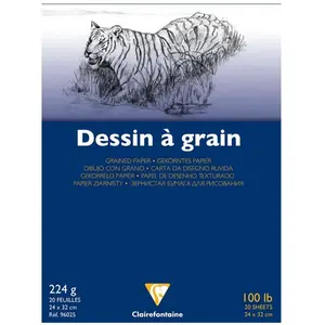 Bloc dessin - CLAIREFONTAINE - 24x32 cm - 20 feuilles - 224g - Grain f... pas cher