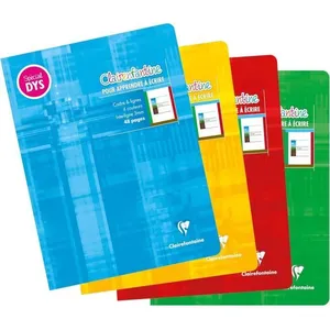 Cahier d'écriture - CLAIREFONTAINE - Clairenfantine Spécial DYS - 48 pages - 4 couleurs - Interligne 3 mm pas cher