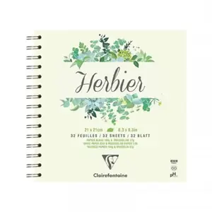 Carnet à spirale Herbier - 21x21cm - 64 pages - Clairefontaine pas cher