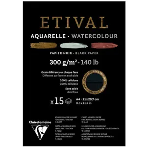 Comparateur de prix : ClaireFontaine Bloc Papier Aquarelle Etival Noir Grain Fin Et Torchon ...
