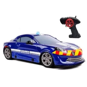 TURBO CHALLENGE - Alpine A110 - Gendarmerie - 1/16-099215 - Voiture Télécommandée - Bleu - Prêt à Rouler - Batterie Rechargeable et Piles incluses - Plastique - Jouet Enfant - Cadeau - Dès 8 ans