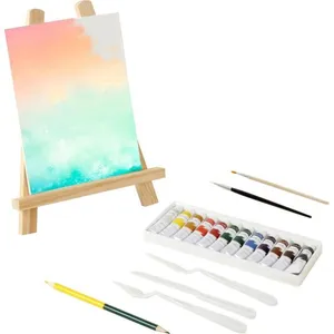 MGM Coffret de peinture MAIN D'ARTISTE - 12 tubes de peinture, chevalet, toile, pinceaux, crayon et accessoiresVendu parrakuten
