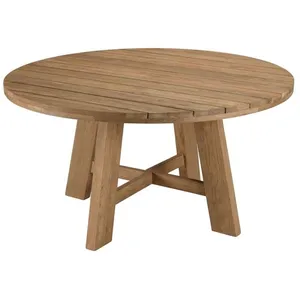 MACABANE KALLY - Table à manger de jardin ronde 150x150cm en bois teck... pas cher
