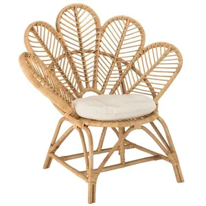 MACABANE KALLY - Fauteuil fleur rotin couleur brun miel coussin dassis... pas cher