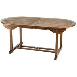 Table de Jardin Extensible - PARIS PRIX - Troxi - Ovale - Bois - Teck huilé - Marron pas cher