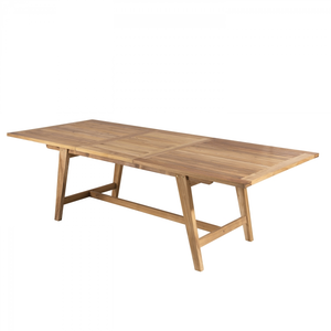 Table rectangulaire en teck style scandi - Extensible - 180 / 240 x 10... pas cher