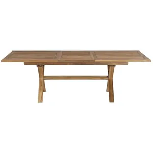 Table rectangulaire en teck pieds croisés - extensible - 180 / 240 x 1... pas cher