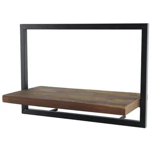 Étagère murale en teck recyclé et structure métal noir - MACABANE - AL...Vendu parcdiscount