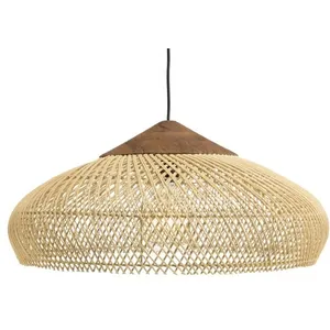 MACABANE SIXTINE - Suspension 65x65cm en bois de teck recyclé et rotin... pas cher