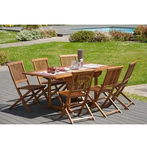 Lot de 2 chaises - JARDITECK - Java en teck huilé - Design - Pliant - Extérieur pas cher