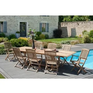 Table rectangulaire double extension 200-300x120 cm JARDITECK pas cher