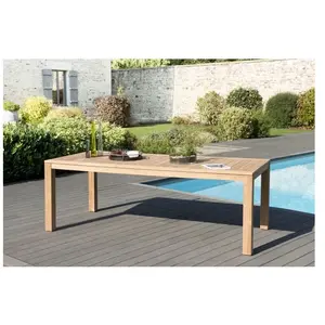 Table à manger en teck Vieste - 220 x 100 cm - Couleur naturelle JARDI... pas cher