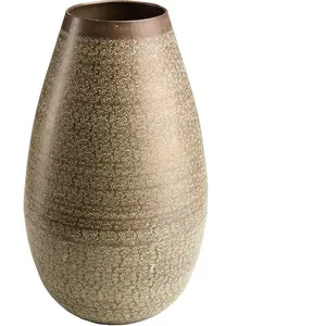 MACABANE HONORE - Vase alu L40cm H70cm vert vieilli motifs arabesques ... pas cher