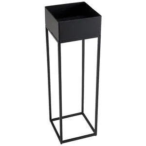 MACABANE DALY - Sellette carrée / porte plantes MM noire piètement mét... pas cher