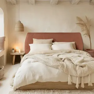 MACABANE ARTHUR - Tête de lit rembourrée pour lits 160/180cm couleur terracotta pas cher