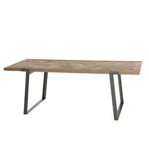 MACABANE CLEMENCE - Table à manger 220x100cm bois Sapin et métal pas cher