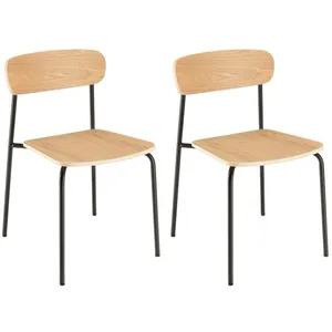MACABANE TOM - Lot de 2 chaises « écolier » en bois de frêne pieds aci... pas cher