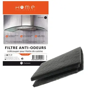 HOME EQUIPEMENT - Filtre charbon rectangulaire à découper pour Hotte pas cher