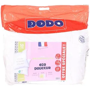 X2 Oreillers Blanc Dodo Moelleux 50x70 pas cher