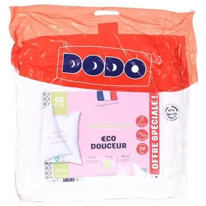 X2 Oreillers Blanc Dodo Oreillers Moelleux 60x60 cm